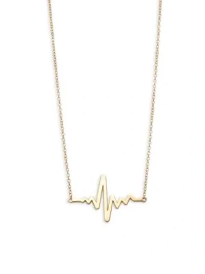 Shop Saks Fifth Avenue 14k Yellow Gold Heartbeat Pendant Necklace