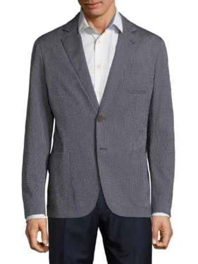 Shop Giorgio Armani Fantasia Sport Coat In Grey