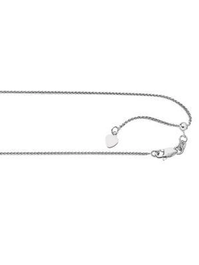 Shop Saks Fifth Avenue Adjustable 14k White Gold Chain Necklace In Silver