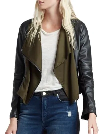 Shop French Connection Filomena Faux Leather Jacket In Black/dust