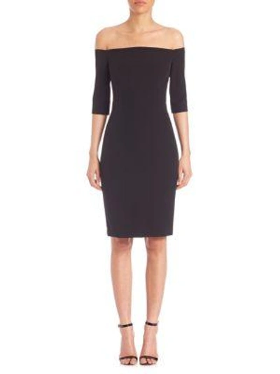 Shop Milly Off-the-shoulder Bodycon Dress In Black