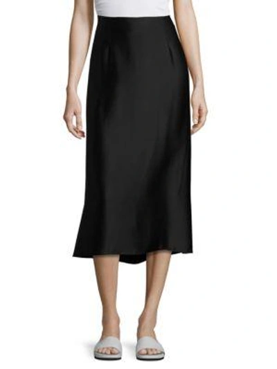 Shop Vince Silk Slip Skirt In Black