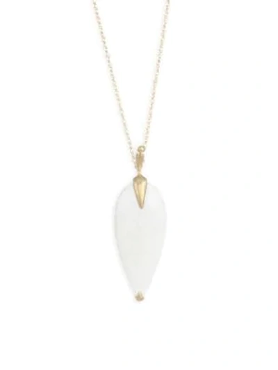 Shop Annette Ferdinandsen Women's Fauna White Agate & 18k Yellow Gold Pendant Necklace