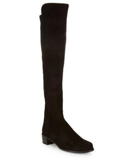 Shop Stuart Weitzman Women's All Serve Suede Over-the-knee Boots In Black