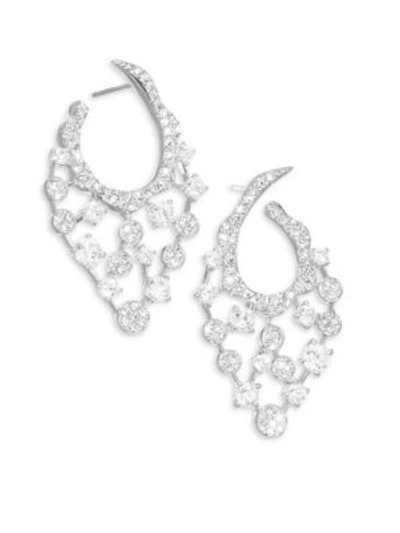 Shop Adriana Orsini Dazzle Crystal Hoop Earrings In Silver