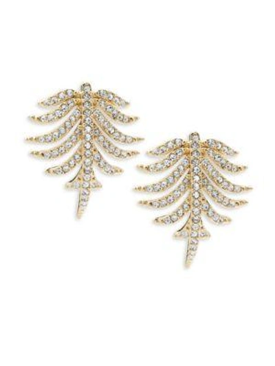 Shop Adriana Orsini Barbara Pavé Crystal Button Earrings In Gold