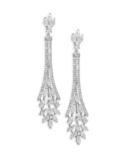 Shop Adriana Orsini Daphne Pav&eacute; Crystal Chandelier Earrings In Silver