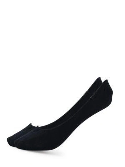 Shop Hue Women's 2-pack Microfiber Liner Socks In Black