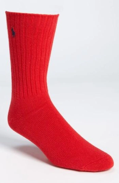 Shop Polo Ralph Lauren Crew Socks In Red