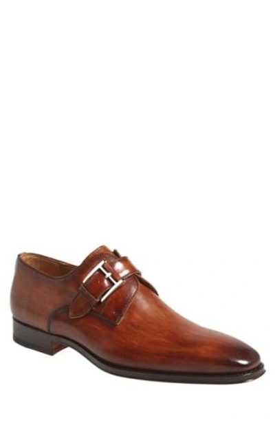 Shop Magnanni Marco Monk Strap Loafer In Cuero Brown Leather