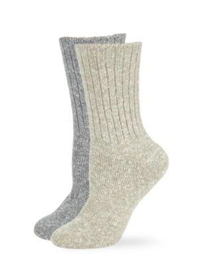 Shop Hue 2-pack Tweed Rib Boot Socks In Chinos