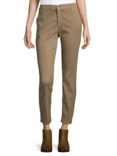 Shop Ag Caden Cropped Trousers In Mushroom