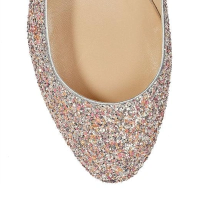 Shop Jimmy Choo Jessie Flat Viola Mix Speckled Glitter Round Toe Pumps