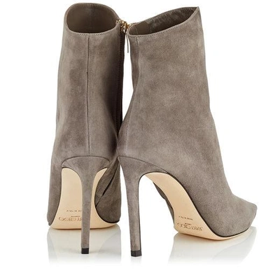 Shop Jimmy Choo Helaine 100 Dark Grey Suede Booties