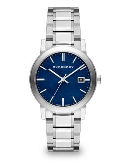 Shop Burberry Check Stamped Stainless Steel Watch