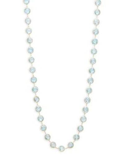 Shop Saks Fifth Avenue 18k Yellow Gold Linked Blue Topaz Necklace