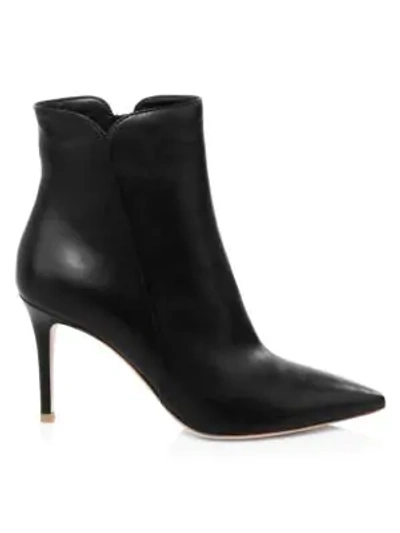 Shop Gianvito Rossi Levy Leather Ankle Boots In Black