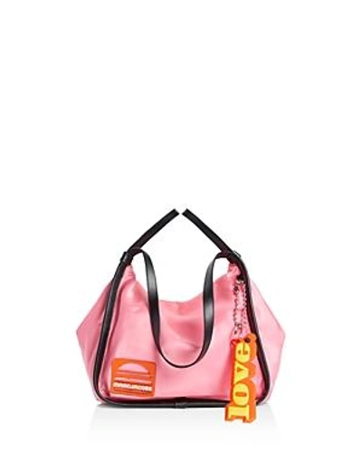 Shop Marc Jacobs Sport Nylon And Leather Tote In Coral Pink/silver