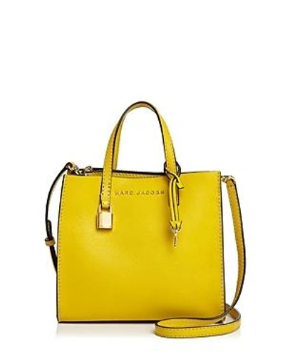 Shop Marc Jacobs The Mini Grind Leather Crossbody In Sunshine Yellow/gold