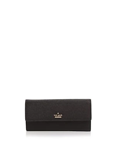 Shop Kate Spade New York Cameron Street Kinsley Leather Wallet In Black/gold
