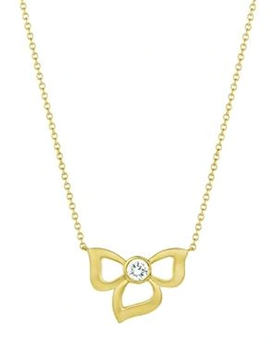 Shop Carelle Diamond Florette Pendant Necklace, 16 In Gold/white