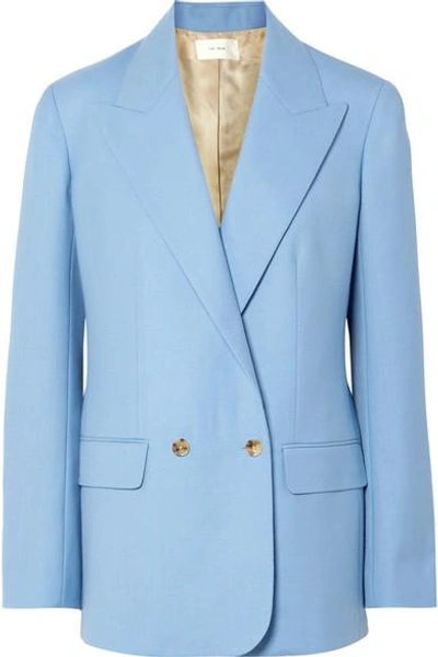 Shop The Row Pesner Oversized Grain De Poudre Wool Blazer In Light Blue