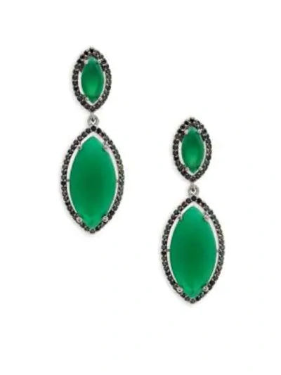 Shop Saks Fifth Avenue Crystal Double Drop Earrings In Silver