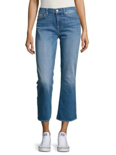 Shop 7 For All Mankind Cropped Cotton-blend Jeans In Adelaide