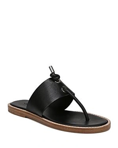 Shop Vince Women's Caelan Leather Thong Sandals In Black