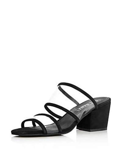 Shop Sol Sana Women's Ziggy Leather Illusion Block-heel Slide Sandals In Black