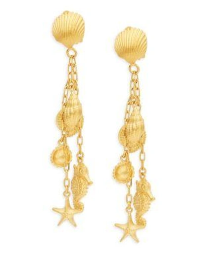 Shop Valentino Goldtone Sea Clip-on Drop Earrings