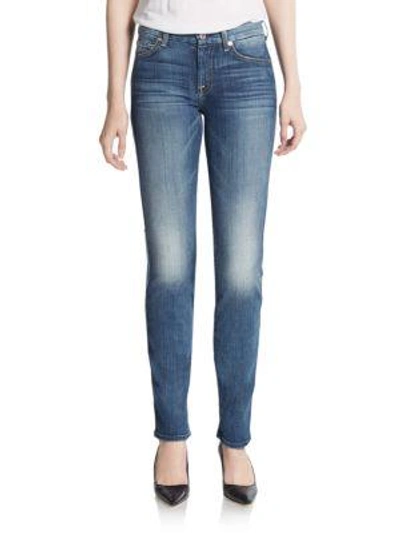 Shop 7 For All Mankind Kimmie Straight-leg Jeans In Dark Blue