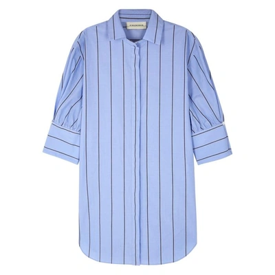 Shop By Malene Birger Kirie Blue Striped Poplin Shirt