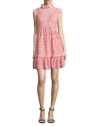 Shop Three Floor Shore Thing Cutout Lace Dress In Peony Pink