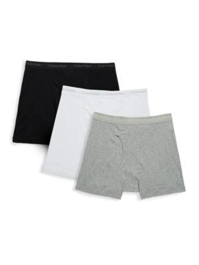 Shop Calvin Klein 3-pack Cotton Boxer Briefs In Black