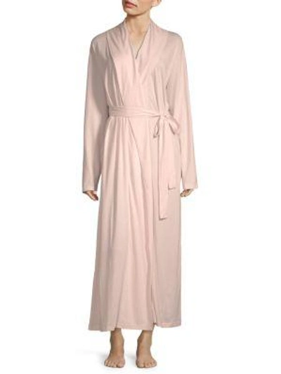 Shop Skin Wrap Cotton Robe In Pearl Pink