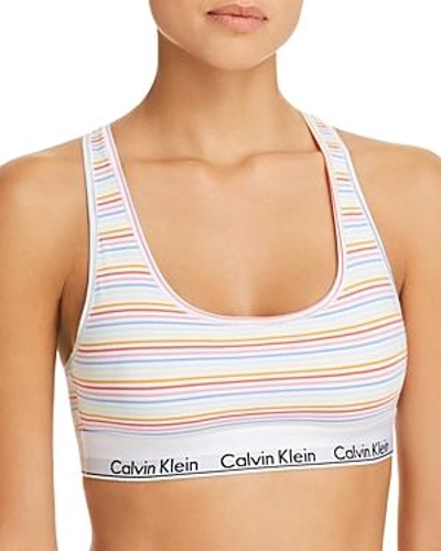 Shop Calvin Klein Modern Cotton Pride Bralette In Multi/white