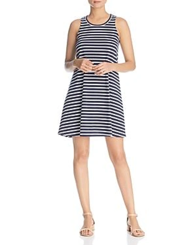 Shop Beachlunchlounge Striped A-line Dress In Navy/white