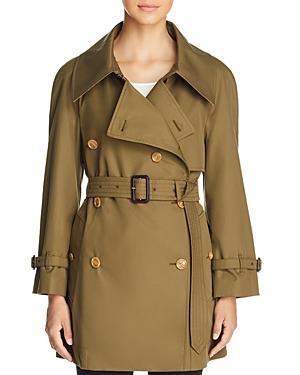 exaggerated collar cotton gabardine trench coat
