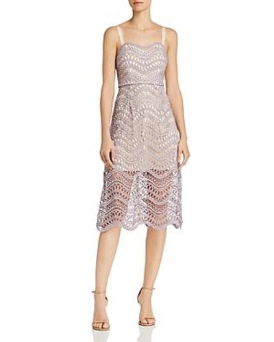 Shop La Maison Talulah Lace Midi Dress In Dapple Grey