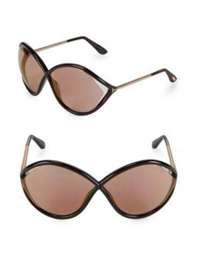 Shop Tom Ford 70mm Oversized Sunglasses In Havana