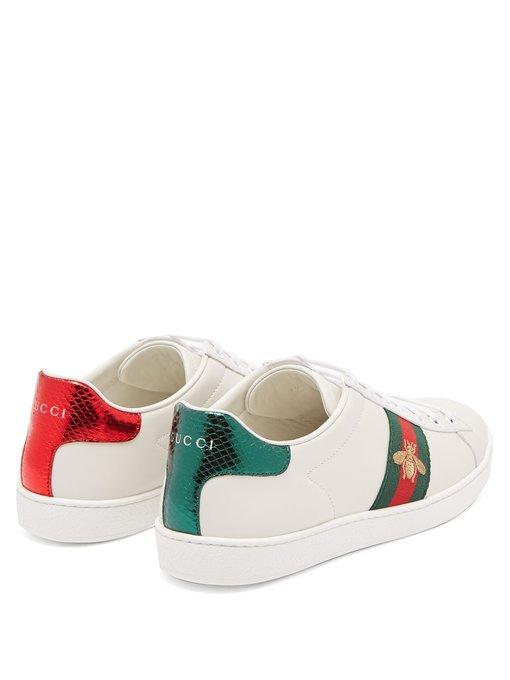 gucci white bee ace sneakers