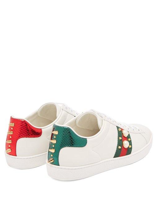 gucci ace sneakers with pearls