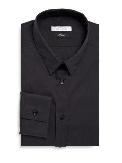 Shop Versace Minimalistic Dress Shirt In Navy