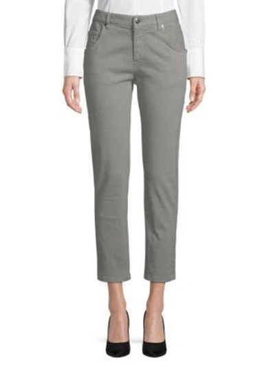 Shop Brunello Cucinelli Casual Cropped Pants In Grey