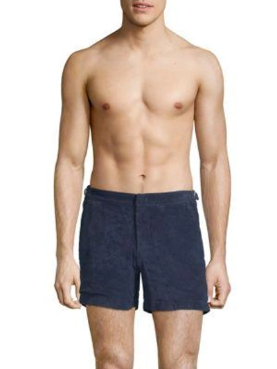 Shop Orlebar Brown Setter Terry Toweling Shorts In Navy