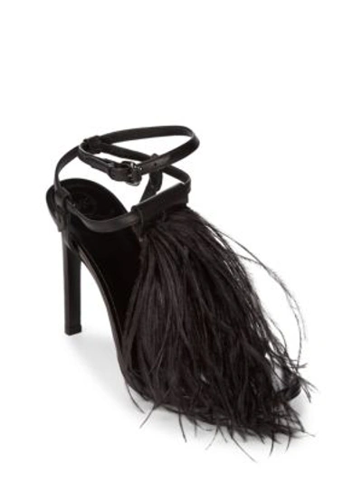 Shop Alexander Mcqueen Leather Stiletto Sandals In Black