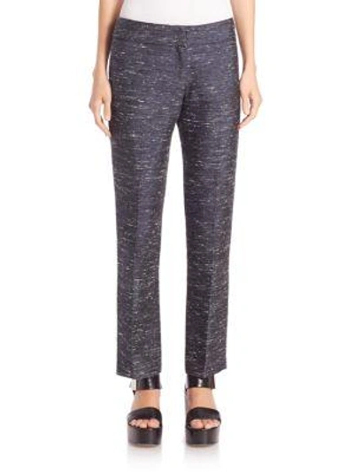 Shop Derek Lam Silk-blend Ankle Pants In Indigo