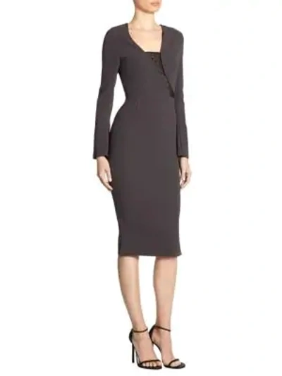 Shop Roland Mouret Ormond Asymmetric Dress In Jet