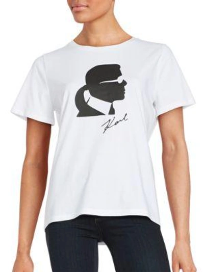 Shop Karl Lagerfeld Short-sleeve Graphic Tee In Soft White